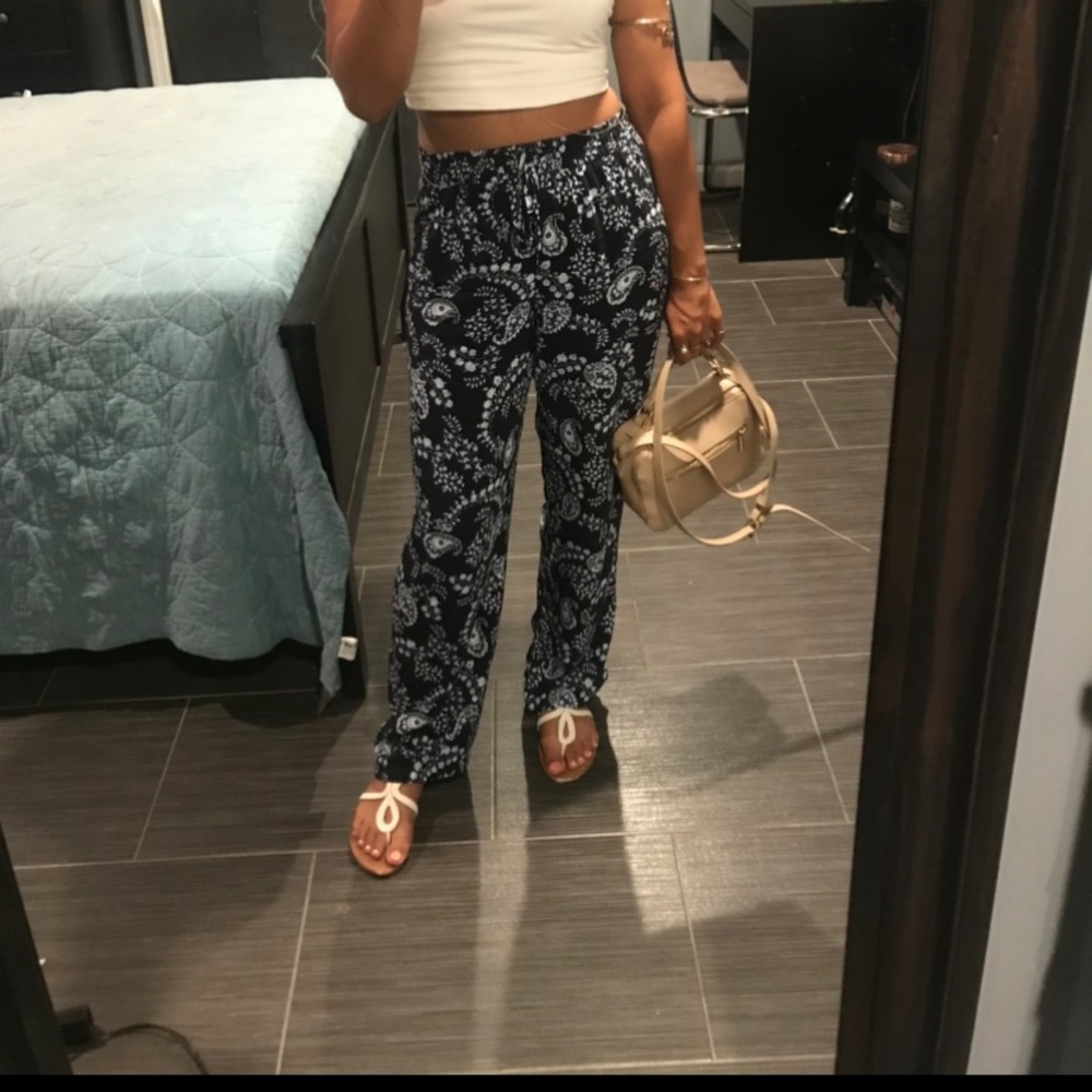 Long wide leg summer pants